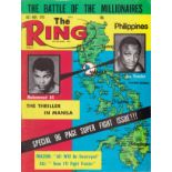 BOXING The Ring magazine October-November 1975 issue for the "Thriller In Manila", Muhammad Ali v.