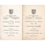 F.A. PLAYER'S ITINERARY Two Representative match 4 page itineraries for FA XI matches v. Cambridge