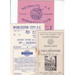 GILLINGHAM 49-50 Three Gillingham away programmes, 49-50, all Southern League games, at Bath 1/5/