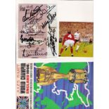 WORLD CUP FINAL 66 Enlarged photograph of a World Cup Final ticket signed by 10 England players