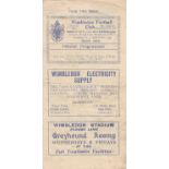 WIMBLEDON 1947 Four page programme for the home FA Amateur Cup match v. Grays Athletic 22/2/1947.