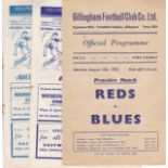 GILLINGHAM 53-4 Thirteen home programmes, all 53-4 including single sheet practice match Reds v