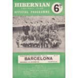 HIBERNIAN - BARCELONA 60 Scarce postponed match programme, Hibernian v Barcelona, 14/12/60, Inter-