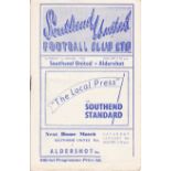 SOUTHEND 54-5 Twenty one home programmes, 54-5, all League, missing v Newport and Coventry. Some