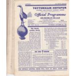 TOTTENHAM Collection of 15 Tottenham home programmes 51/52 season. 14 x League programmes plus FA