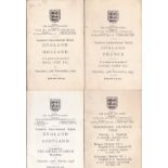 F.A. PLAYER'S ITINERARY Four Amateur International itineraries, three 4 page itineraries for England