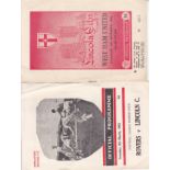 LINCOLN Two Lincoln City programmes home v West Ham 11 Dec 1954 and away to Doncaster 9 Mar 1963.