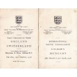 F.A. PLAYER'S ITINERARY Two Youth International itineraries, one 4 page itinerary for England v.