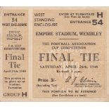 1948 CUP FINAL Scarce ticket for 1948 FA Cup Final, Manchester United v Blackpool, complete with