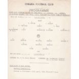 CHELSEA V. ARSENAL 1959 Official single sheet programme for the South East Counties League Cup