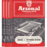 ARSENAL Eight programmes for home Reserve team matches in season 1954/5 v, Tottenham League & Cup,