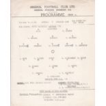 ARSENAL Official single sheet programme for the home Youth Cup match v. Norwich City 15/12/1959 with