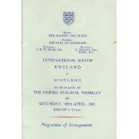 ENGLAND 1965 Official programme of arrangements/ itinerary for England v Scotland, 10/4/65 ,