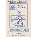 BRADFORD PA - SHEF UTD 46 Four page Bradford PA home programme v Sheffield United, 19/4/46, small