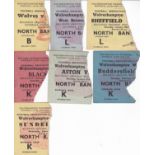 WOLVES TICKETS Seven tickets for home FA Cup ties v. Liverpool 12/2/1949, v. WBA 26/2/1949, v.