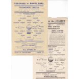 SOUTHEND-PORTSMOUTH Two single sheet Southend programmes for Testimonial games v Portsmouth, 19/4/55