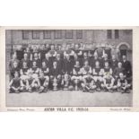 ASTON VILLA 1913-14 Postcard, Aston Villa team group, 1913-14 , Shakespeare Press Printers, three