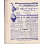 TOTTENHAM Collection of 22 Tottenham home programmes 54/55 season. All 21 x League plus FA Cup v