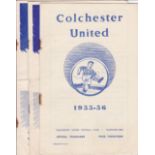 SOUTHEND AWAYS Approximately 30 Southend away programmes, all 50s, at Colchester 55/6, 56/7, 56/7 (