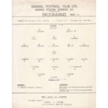 ARSENAL Official single sheet programme for the home Youth Cup match v. Norwich City 8/11/1960