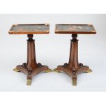 PAIR OF REGENCY STYLE GILT-METAL-MOUNTED ROSEWOOD LOW TABLES Each fitted with a Coromandel lacquer