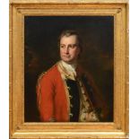 BRITISH SCHOOL: PORTRAIT OF GOVERNOR THOMAS POWELL Oil on canvas, unsigned, with label from Nicholas