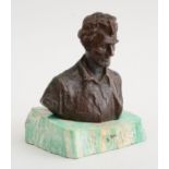 BRONZE BUST OF ABRAHAM LINCOLN Indistinctly inscribed 'Cast by ... Newark, NJ'; together with a