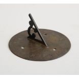 EUROPEAN BRASS CIRCULAR SUNDIAL Inscribed with the date 1631. 2 1/4 x 5 in.