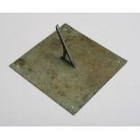 ENGLISH BRONZE SUNDIAL Engraved 1630 and very rubbed ....passes....ye King Charles"." 6 3/4 x 10 x