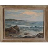 CHARLES VICKERY (1913-1998): SEASCAPE Oil on canvas, signed 'Vickery' lower left. 28 x 38 in., 36