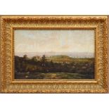 AMERICAN SCHOOL: VIEW OF ALBANY Oil on canvas, unsigned. 9 x 14 in., 13 1/2 x 18 1/2 in. (frame).