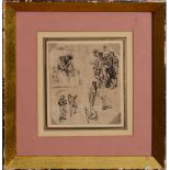 WILLIAM ETTY (1787-1849): FIGURE STUDIES Ink on paper with ink and pencil studies on the reverse,