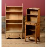TWO ENGLISH PINE STANDING BOOKCASES Taller 53 x 25 1/2 x 10 in.