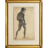 LAURENT GSELL (1860-1944): STUDY OF A MALE FIGURE Charcoal on paper, signed 'Laurent-Gsell' lower