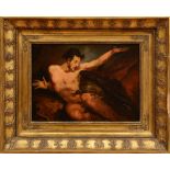 FRENCH SCHOOL: PROMETHEUS Oil on canvas laid down on board, unsigned. 10 x 13 in., 16 x 19 in. (