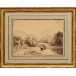 THOMAS SHOTTER BOYS (1803-1874): ON THE EDGE OF A HEATH Watercolor on paper, unsigned, with label