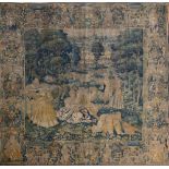 FLEMISH PARKLAND TAPESTRY, EARLY 17TH CENTURY Depicting figures at play in a park setting, figure