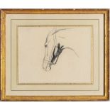 EUROPEAN SCHOOL: HEAD OF A HORSE; AND LADY WITH PINCE-NEZ Two charcoal on paper, both unsigned. 7