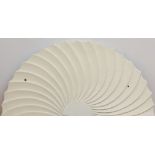 WHITE-PAINTED CARVED PINE FAN-LIGHT AND COVER 21 1/2 x 43 3/4 x 1 1/2 in.