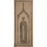 TWO ENGLISH BRASS TOMB RUBBINGS, EARLY 20TH CENTURY Wax crayon on paper, one depicting Dame Margaret