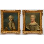 SCHOOL OF ANTOINE VESTIER (1740-1824): PORTRAIT OF A GENTLEMAN; AND PORTRAIT OF A LADY Two oil on