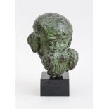 20TH CENTURY SCHOOL:HEAD OF BACCARAT Bronze, indistinctly signed, inscribed 'Baccarat' and dated