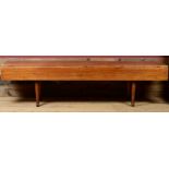 PROVINCIAL FRUITWOOD DROP-LEAF FARM TABLE 30 x 114 x 22 3/4 in., 40 3/4 in. open.