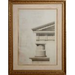 LÉON VANDEYER (1803-1872): TEMPLE ANTIQUE Pencil, ink and wash on paper, signed 'L. Vandoyer' in