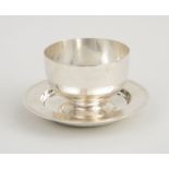 ENGLISH SILVER MILLENIUM DISH AND A SILVER FOOTED CUP The one marked with monogram 'AG',