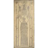 TWO ENGLISH BRASS TOMB RUBBINGS, EARLY 20TH CENTURY Wax crayon on paper, one depicting Robert de