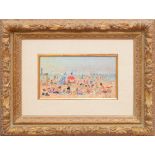 ANDRÉ HAMBOURG (1909-1999): LES VOILIERS DEVANT LA PLAGE (TROUVILLE) Oil on canvas, signed 'A.