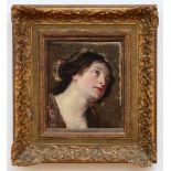 EUROPEAN SCHOOL: SIBYL Oil on canvas, unsigned, lined. 11 x 9 1/2 in., 20 x 17 1/2 in. (frame).