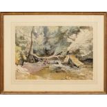 CHARLES KNIGHT (1901-1990): STREAM LANDSCAPE Watercolor on paper, signed 'Charles Knight' lower
