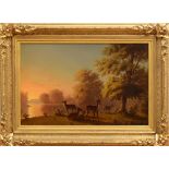 ARTHUR FITZWILLIAM TAIT (1819-1905): DEER IN A LANDSCAPE Oil on canvas, signed 'A.F. Tait' lower